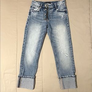 Zara Trafaluc Distressed Crop Jean